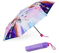 BONNYCO Paraguas Plegable Infantil de Frozen Paraguas Antiviento para Niñas con Estructura Reforzada | Guarda Chuva Criança para Mochila, Bolso o Viaje | Regalos Originales Disney para Niñas