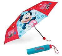 BONNYCO Paraguas Plegable Infantil de Mickey Mouse con Funda de Viaje