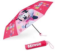 BONNYCO Paraguas Plegable Infantil de Minnie Mouse Paraguas Antiviento para Niñas con Estructura Reforzada | Guarda Chuva Criança Ideal para Mochila Bolso o Viaje | Regalos Originales Disney Niñas