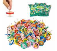 BONNYCO Peonza Madera Animales Jungla, Pack 80 Regalos Cumpleaños Niños Colegio. Detalles Cumpleaños Niños, Relleno Piñata Infantil. Regalitos Invitados, Regalos Alumnos Primaria. Juguetes Sorpresas