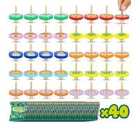 Peonza Madera Pack 40 Regalos Cumpleaños Niños Colegio - BONNYCO | Detalles Cumpleaños Niños, Relleno Piñata Infantil, Regalitos Invitados, Regalos Alumnos Primaria | Juguetes Sorpresas Infantiles