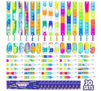 BONNYCO Pulseras y Llaveros Pop It Pack 30 Regalos Cumpleaños Niños Colegio, Detalles Cumpleaños Niños, Relleno Piñata Infantil, Fidget Toy | Regalitos Invitados, Regalos Alumnos Primaria