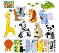 BONNYCO Puzzle 3D Niños de Animales de la Jungla, Pack 8 Puzzles 3D. Juegos Educativos, Regalos Juguetes Niños y Niñas 6 7 8 9 10 Años. Rompecabezas Infantil para Cumpleaños, Comunion, Navidad