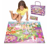 BONNYCO Puzzle Niños XXL Castillo de Fantasía con 48 Piezas Grandes. Rompecabezas Gigante Infantil de 92 x 62 cm, Regalos para Niñas y Niños. Juguetes Educativos 2 a 8 Años