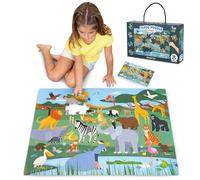 Puzzle Niños XXL 48 PCS - BONNYCO | Puzzle Piezas Grandes de Animales de la Selva | Rompecabezas Gigante Infantil | Regalos para Niños Niñas, Juguetes Educativos 2 3 4 5 6 7 8 Años, Cumpleaños Navidad