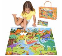 BONNYCO Puzzle Niños XXL de Dinosaurios con 48 Piezas Grandes y Guía Visual | Rompecabezas Gigante de 92 x 62 cm. Ideas de Juegos y Regalos para Niños y Niñas, Juguetes Educativos Infantiles 2 a 8 Años