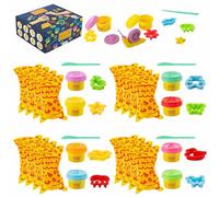 BONNYCO Set Plastilina con Moldes y Bolsas Sorpresa Pack 16 Regalos Cumpleaños Niños Colegio 3-9 Años. Detalles Alumnos Fin de Curso, Ideas Regalitos para Invitados, Relleno Piñata