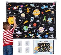 BONNYCO Sistema Solar para Niños con 61 Figuras Fieltro de los Planetas