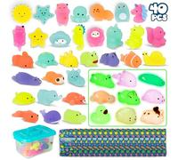BONNYCO Squishy Regalos Cumpleaños Niños Colegio Pack 40. Detalles Cumpleaños Niños con Brillo en la Oscuridad, Relleno Piñata Fiesta Infantil. Regalitos Invitados, Regalos Alumnos Primaria