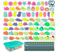 BONNYCO Squishy Regalos Cumpleaños Niños Colegio Pack 80 Detalles Cumpleaños Niños con Brillo en la Oscuridad, Relleno Piñata Cumpleaños Infantil | Regalitos Cumpleaños Invitados Niños