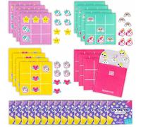 BONNYCO Tres en Raya Niños y Niñas de Unicornios, Pack 16 Regalos Cumpleaños Niños Colegio. Detalles Cumpleaños Infantil, Relleno Piñata Regalitos Invitados. Regalos Alumnos Primaria, Mini Juegos