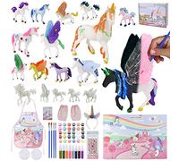 BONNYCO Unicornios para Niñas Figuras para Pintar Kit con 18 Unicornios Set Manualidades Niñas Juguetes con Brillo en la Oscuridad 3 4 5 6 7 8 9 10 Años | Regalos para Niños Cumpleaños Navidad