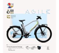 (Bono gratuito: 370 €) EBI AGILE Urban Aluminum C Bicicleta eléctrica cómoda para una movilidad urbana fiable - Cuadro Diamond / Plata