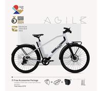 (Bono gratuito: 370 €) EBI AGILE Urban Aluminum C Bicicleta eléctrica cómoda para una movilidad urbana fiable - Cuadro Diamond / Blanco