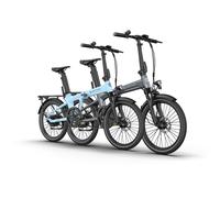 (Bono gratuito: 99,98 €) Paquete: Horquilla ADO Air 20S (2026) con amortiguador para bicicleta eléctrica plegable - Gris aire / Azul aire