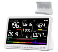 bonoch Monitor de calidad del aire 16 en 1 para interiores, pantalla de 7 pulgadas, 9 AQI+7 alertas de AQI, medidor de calidad del aire para CO2, TVOC, PM2.5, PM1.0, PM10, HCHO, temperatura, humedad