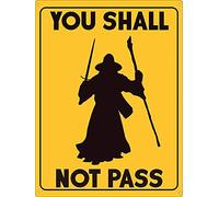 Bonoff Cartel de metal vintage con texto en inglés "You Shall Not Pass" para pared, decoración antigua, aniversario, cumpleaños, Navidad, regalo de inauguración de la casa, 5.5 x 8 pulgadas