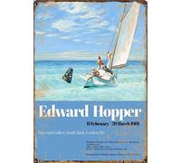 Bonoff Edward Hopper - Letrero de estaño, impresión Gswell, letrero de estaño de exposición Hopper, impresión de tolva, decoración de oficina, arte de pared, letrero de estaño, impresión vintage,