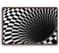 Bonoff Póster de arte de pared con ilusiones ópticas de vórtice a cuadros de 8 x 12 pulgadas