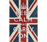 Bonoff The Union Jack Keep Calm And Carry On, placa de café para bar, restaurante, decoración vintage, póster de arte de pared, póster de metal, 8 x 12 pulgadas