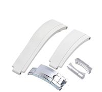 BONOOL Adecuado para correa de reloj de goma Rolex de 20 mm, 21 mm con hebilla plateada y juntas de arco.