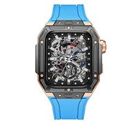 BONOOL Caja de acero inoxidable para reloj 8 7 45mm correa de reloj de goma para iWatch 7 Kit de conversión de bisel de lujo