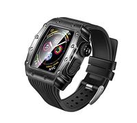 BONOOL Caja de reloj de Metal DIY + correa para reloj 44mm 3 en 1 correa de reloj de silicona para i-watch Series SE 7 6 5 4 Kit de modificación Accesorios