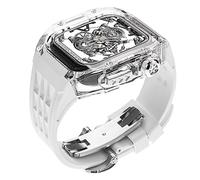 BONOOL Caja de reloj transparente, banda de goma fluorada, para reloj 8, 7, 45MM, kit de modificación de goma, para IWatch Series 6 SE 5 4 44MM, pulsera deportiva