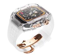 BONOOL Caja de reloj transparente + correa de silicona para reloj, Kit Mod de 45mm, bisel de banda deportiva de 44mm y 45mm, para iwatch series 8 7 SE 6 5 4