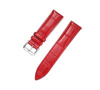 BONOOL Correa de Reloj 12/14/16/18/20/22/24mm Patrón Correa Pulsera Hebilla de Acero Inoxidable Accesorios Correa de Reloj (Color : Red, Size : 24mm)