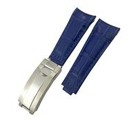 BONOOL Correa de reloj con hebilla de bloqueo deslizante de 20mm de cuero genuino con extremo curvo para Rolex GMT Submariner Hulk Oyster correa de reloj