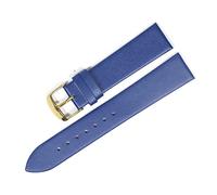 BONOOL Correa de Reloj de Cuero 18 mm 20 mm 22 mm Correa de Reloj Suave y Delgada Cinturón Adecuado para Relojes DW Galaxy Watch Gear S3 Correa de Reloj (Color : Blue Gold, Size : 16mm)