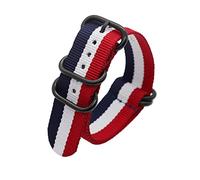 BONOOL Correa deportiva de nailon de tela, 18mm, 20mm, 22mm, 24mm, correa de reloj duradera, correa de reloj colorida de arcoíris, accesorio para reloj