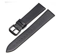 BONOOL Correas de Reloj de Cuero 18 mm 20 mm 22 mm 24 mm Negro marrón Mujeres Hombres Reloj Correa Correa con Hebilla Correa de Reloj (Color : Black-BK, Size : 12mm)