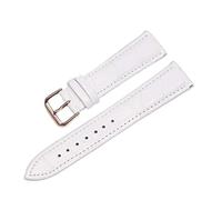 BONOOL Correas de reloj de cuero 18 mm 20 mm 22 mm Reloj Pin de acero Hebilla Correa de banda Correa de muñeca Pulsera Correa de reloj Correa de reloj (Color : White Rose Gold, Size : 20mm)