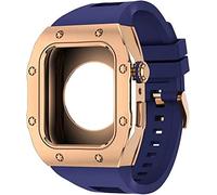 BONOOL Estuche Mod Kit de acero inoxidable compatible con reloj 8 7 44MM 45MM con banda de goma para hombres y mujeres, correa de silicona diy Accesorios de bisel de metal para Iwatch Series 6 5 4 SE