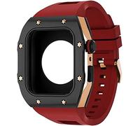 BONOOL Estuche Mod Kit de acero inoxidable compatible con reloj 8 7 44MM 45MM con banda de goma para hombres y mujeres, correa de silicona diy Accesorios de bisel de metal para Iwatch Series 6 5 4 SE