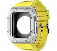 BONOOL Estuche Mod Kit de acero inoxidable compatible con reloj 8 7 44MM 45MM con banda de goma para hombres y mujeres, correa de silicona diy Accesorios de bisel de metal para Iwatch Series 6 5 4 SE