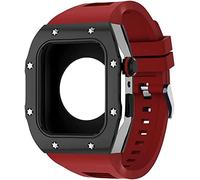 BONOOL Estuche Mod Kit de acero inoxidable compatible con reloj 8 7 44MM 45MM con banda de goma para hombres y mujeres, correa de silicona diy Accesorios de bisel de metal para Iwatch Series 6 5 4 SE