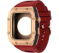 BONOOL Estuche Mod Kit de acero inoxidable compatible con reloj 8 7 44MM 45MM con banda de goma para hombres y mujeres, correa de silicona diy Accesorios de bisel de metal para Iwatch Series 6 5 4 SE