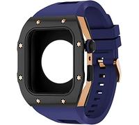 BONOOL Estuche Mod Kit de acero inoxidable compatible con reloj 8 7 44MM 45MM con banda de goma para hombres y mujeres, correa de silicona diy Accesorios de bisel de metal para Iwatch Series 6 5 4 SE