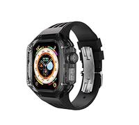 BONOOL Estuche Mod transparente para reloj, correa de reloj de goma fluorada de 49mm para iWatch Series Ultra 8, correa de reloj de silicona