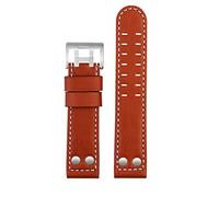 BONOOL for Hamilton Khaki Aviation Watch H77616533 H77616533 Correa de reloj Cuero Genuino Jazz Field Men WatchBand 20 22 Military Style WatchBands (Color : Red Brown Silver, Size : 20mm)