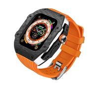 BONOOL Funda de fibra de carbono para reloj Ultra 49mm, banda de fluororubber, Bazel de Metal para IWatch Ultra 8 7 6 SE 45mm 44mm, Kit de modificación