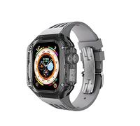 BONOOL Funda transparente de lujo para reloj Ultra 49mm Mod Kit Fluororubber Correa deportiva para iwatch 8 Pro Ultra Kit de modificación