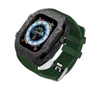 BONOOL Kit de actualización de cubierta de fibra de carbono y correa de caucho fluorado para reloj ultra 8 49mm, correa de repuesto y funda para iwatch 8 7 44mm 45mm