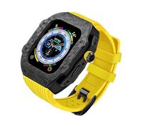 BONOOL Kit de actualización de cubierta de fibra de carbono y correa de caucho fluorado para reloj ultra 8 49mm, correa de repuesto y funda para iwatch 8 7 44mm 45mm