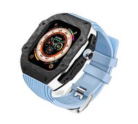 BONOOL Kit de actualización de cubierta de fibra de carbono y correa de caucho fluorado para reloj ultra 8 49mm, correa de repuesto y funda para iwatch 8 7 44mm 45mm