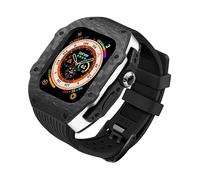 BONOOL Kit de actualización de cubierta de fibra de carbono y correa de caucho fluorado para reloj ultra 8 49mm, correa de repuesto y funda para iwatch 8 7 44mm 45mm