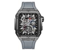 BONOOL Kit de modificación de caja de fibra de carbono de lujo, para reloj Correa de reloj Viton de 44 mm para Iwatch 6 5 4 SE Reemplazo de repuesto de 44 mm con herramientas